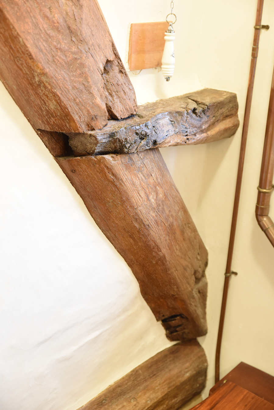 cruck frame in bathroom